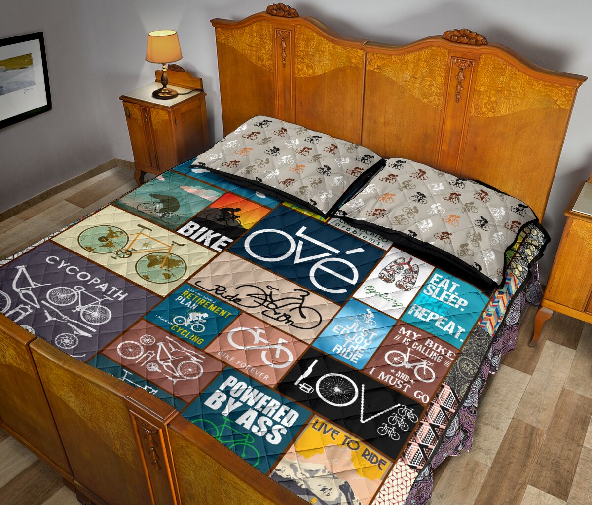 Cycling Love - Bed Set - Love Quilt Bedding Set