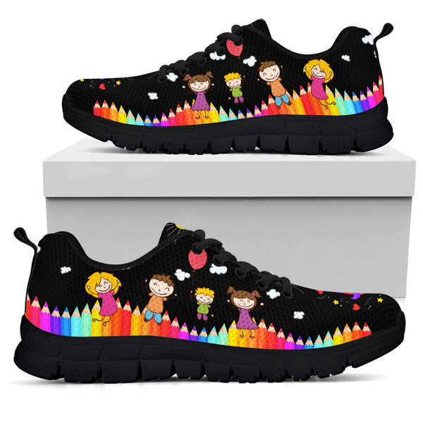 School Counselor Unicorn Black Shoes Sneakers, Runni- Love Sneakers