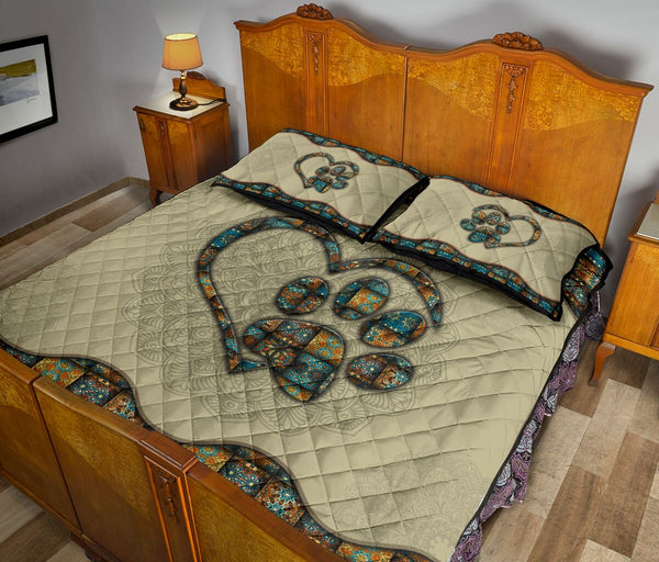Quilt Bed Set - Mandala - Paw Heart 35 - Love Quilt Bedding Set