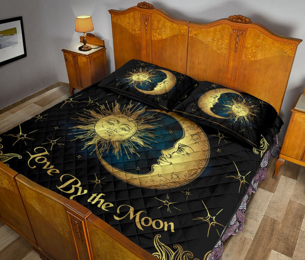 Sunflower Quilt Bed Set - Family - Sun Moon - Love Quilt Bedding Set