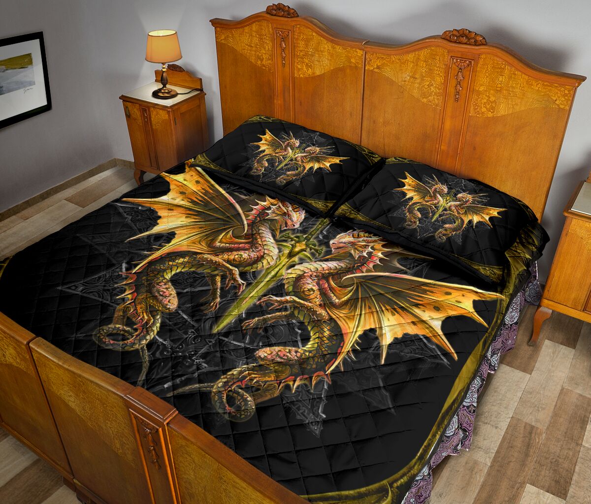 Dragon Gothic Style Quilt Bed Set 847126