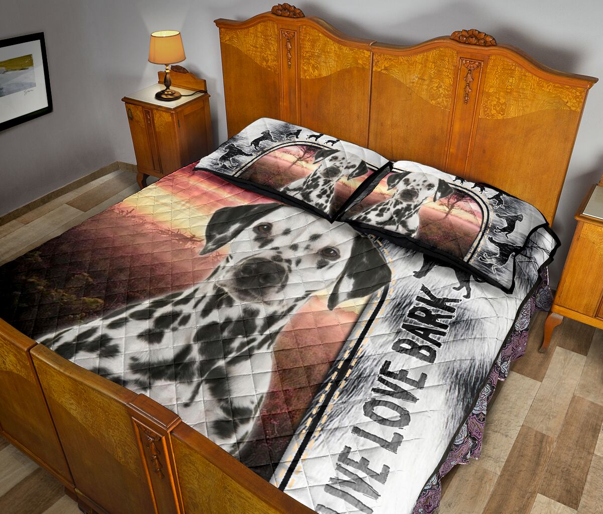 Live Love Bark Dalmatian- Bed Set - Love Quilt Bedding Set
