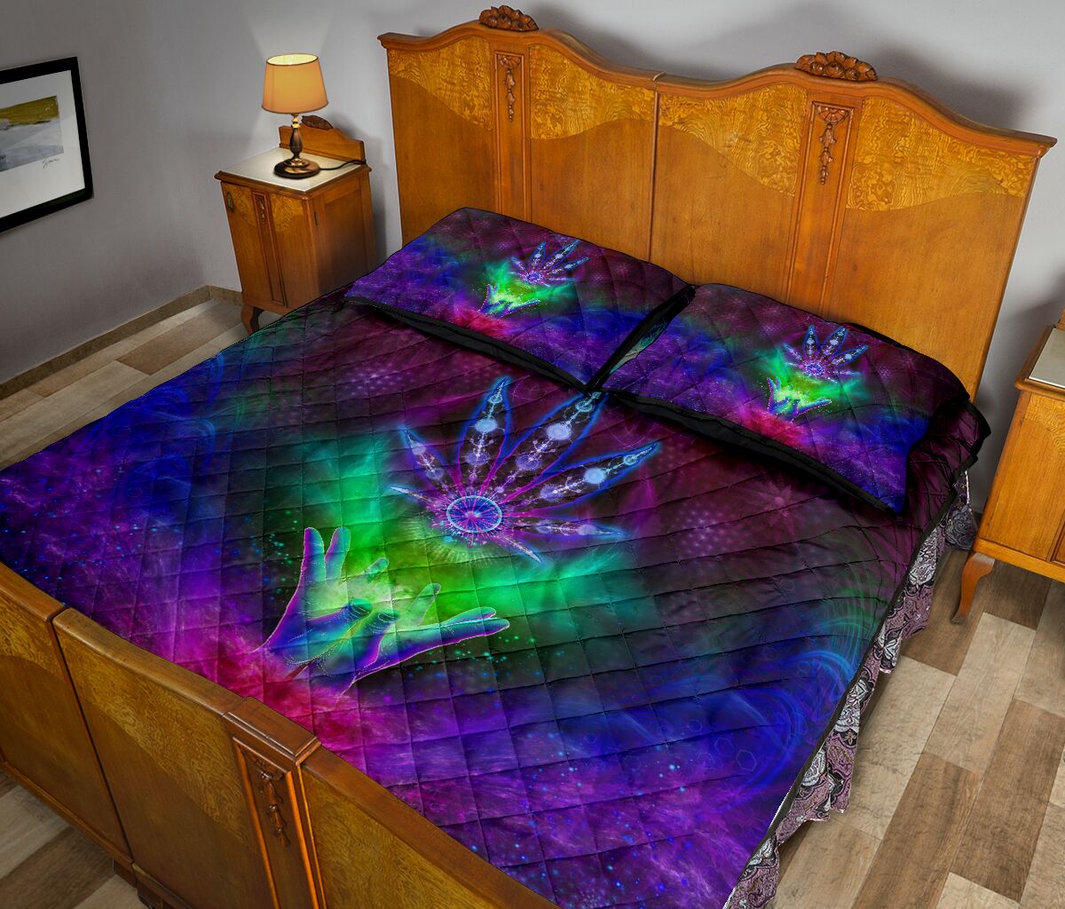 Cannabis Puple Light - Quilt Bed Set - Love Quilt Bedding Set