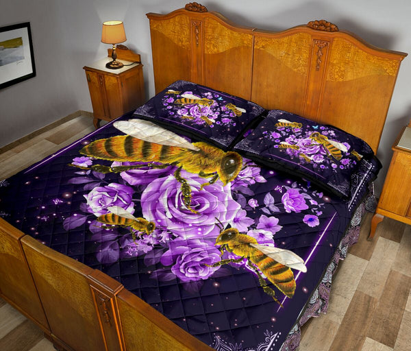 Quilt Bed Set - Bee - Violet Rose 69 - Love Quilt Bedding Set