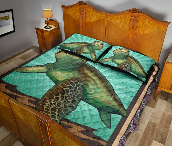 Turtle Stay Strong Quilt Bed Set - Love Quilt Bedding Set