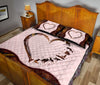 Fox Heart Colorfull Style Quilt Bed Set - Love Quilt Bedding Set