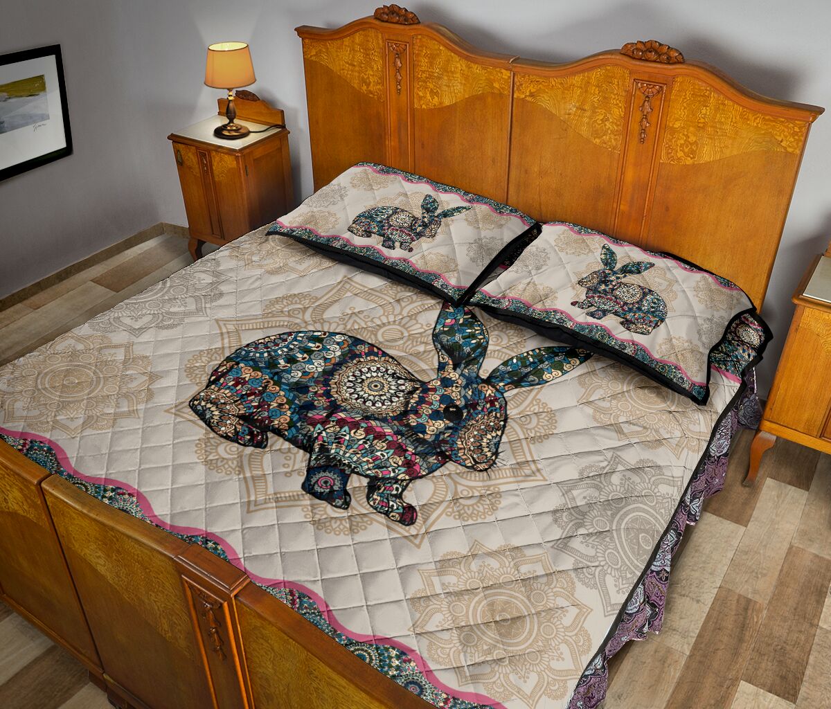 Rabbit Mandala - Bed Set- Love Quilt Bedding Set