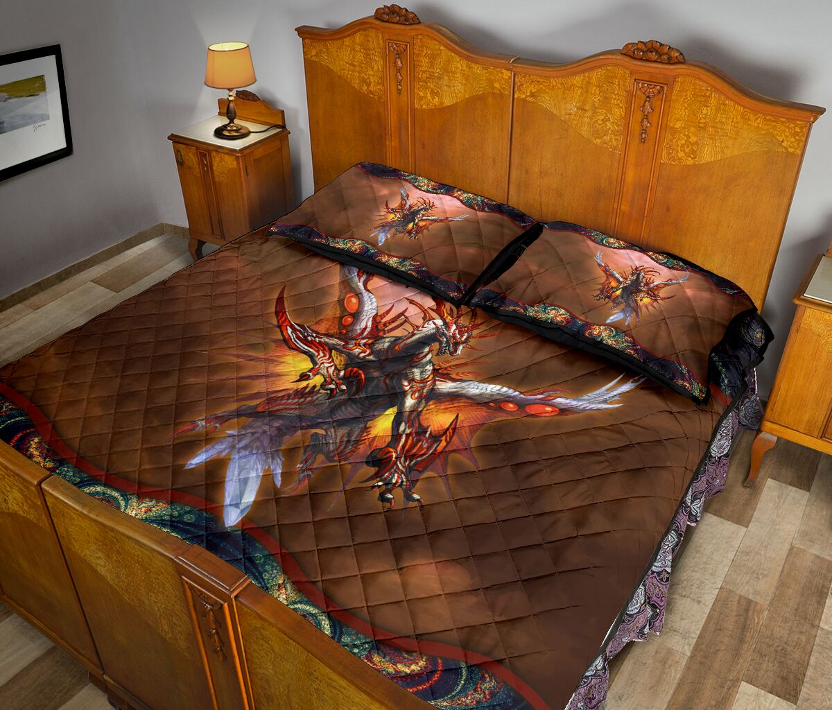 Dragon Quilt Bed Set 8- Love Quilt Bedding Set