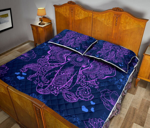 Elephant Mandala Flower Blue - Love Quilt Bedding Set