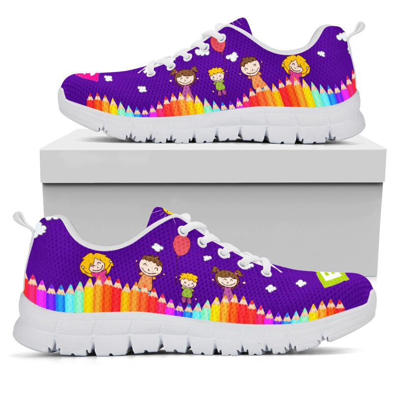 School Counselor Abc- Purple Sneakers, Runni- Love Sneakers