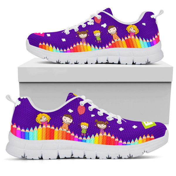 School Counselor Abc- Purple Sneakers, Runni- Love Sneakers