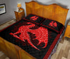 Red Dragon Vector Mandala Style Quilt Bed Set - Love Quilt Bedding Set