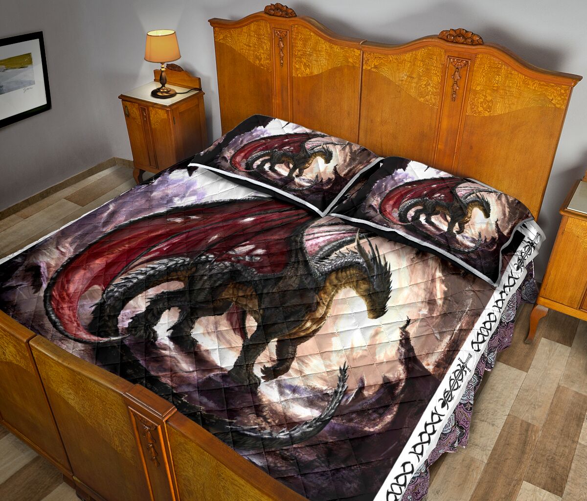 Dragon Art Celtic Quilt Bed Set - Love Quilt Bedding Set