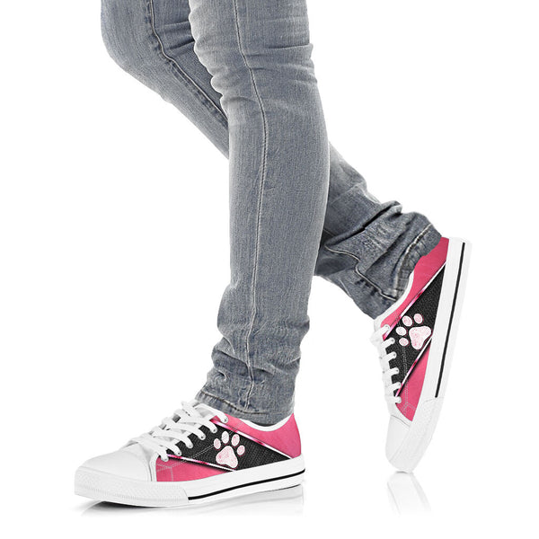 Dog Mom Pink Grid - Low Top Shoe - Love Love Top Shoes