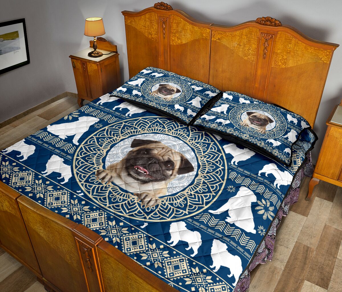 Pug Mandala Pattern - Bed Set - Love Quilt Bedding Set