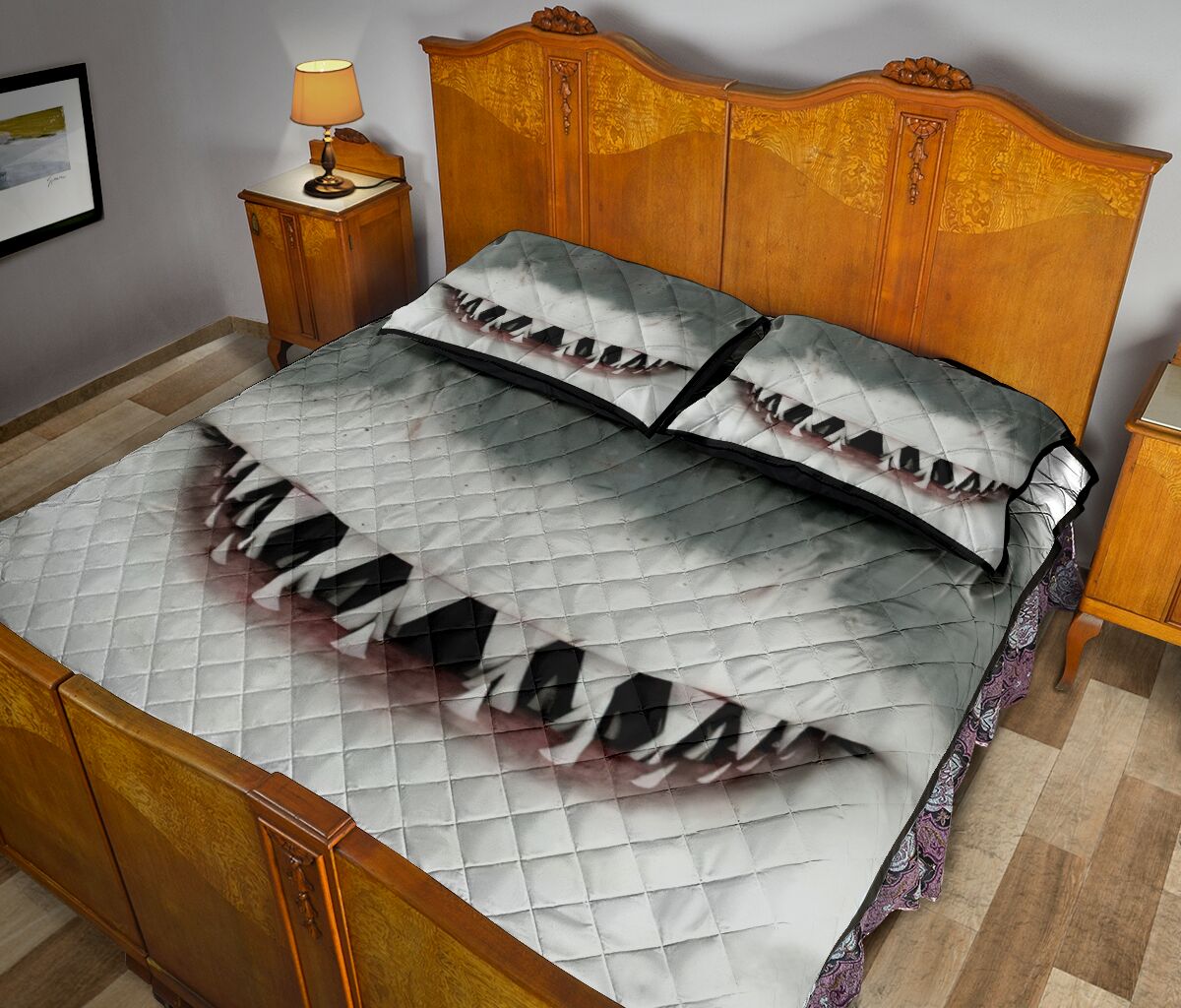 Shark Face Quilt Bed Set - Love Quilt Bedding Set