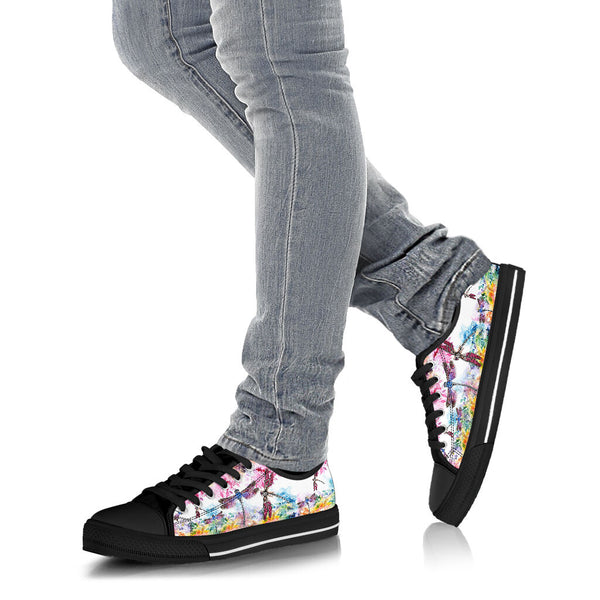 Dragonfly Flower Watercolor - Low Top - Nnl Shoe - Love Love Top Shoes