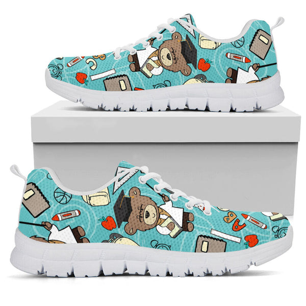 Teddy Bear Teacher Shoes Sneakers, Runni- Love Sneakers