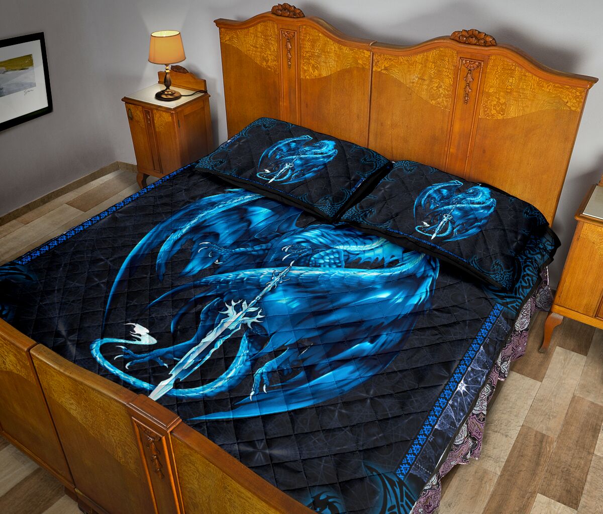 Dragon Mandala Style Quilt Bed Set 7- Love Quilt Bedding Set