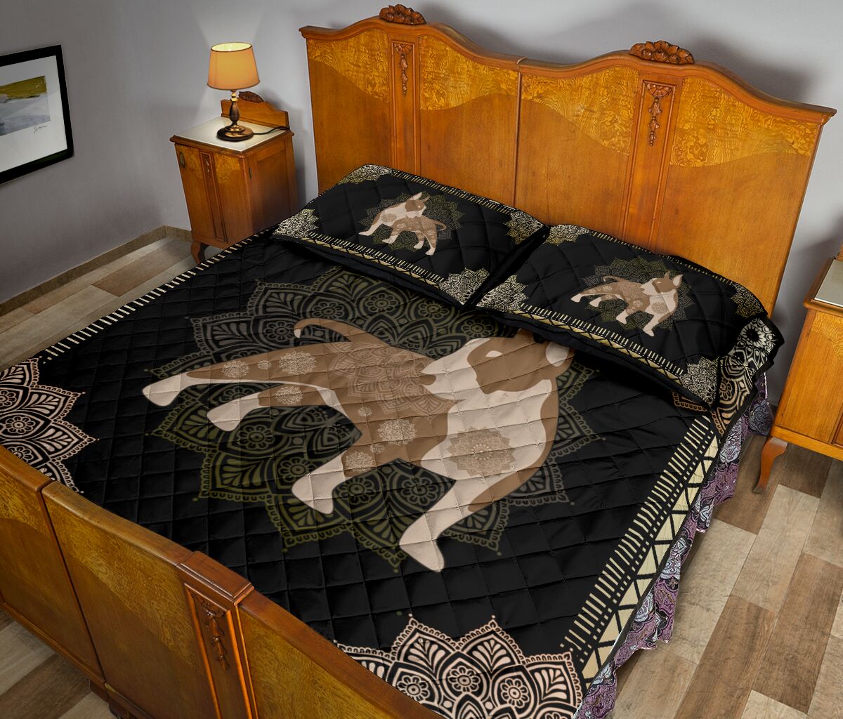 Bull Terrier Quilt Bed Set 29 - Love Quilt Bedding Set
