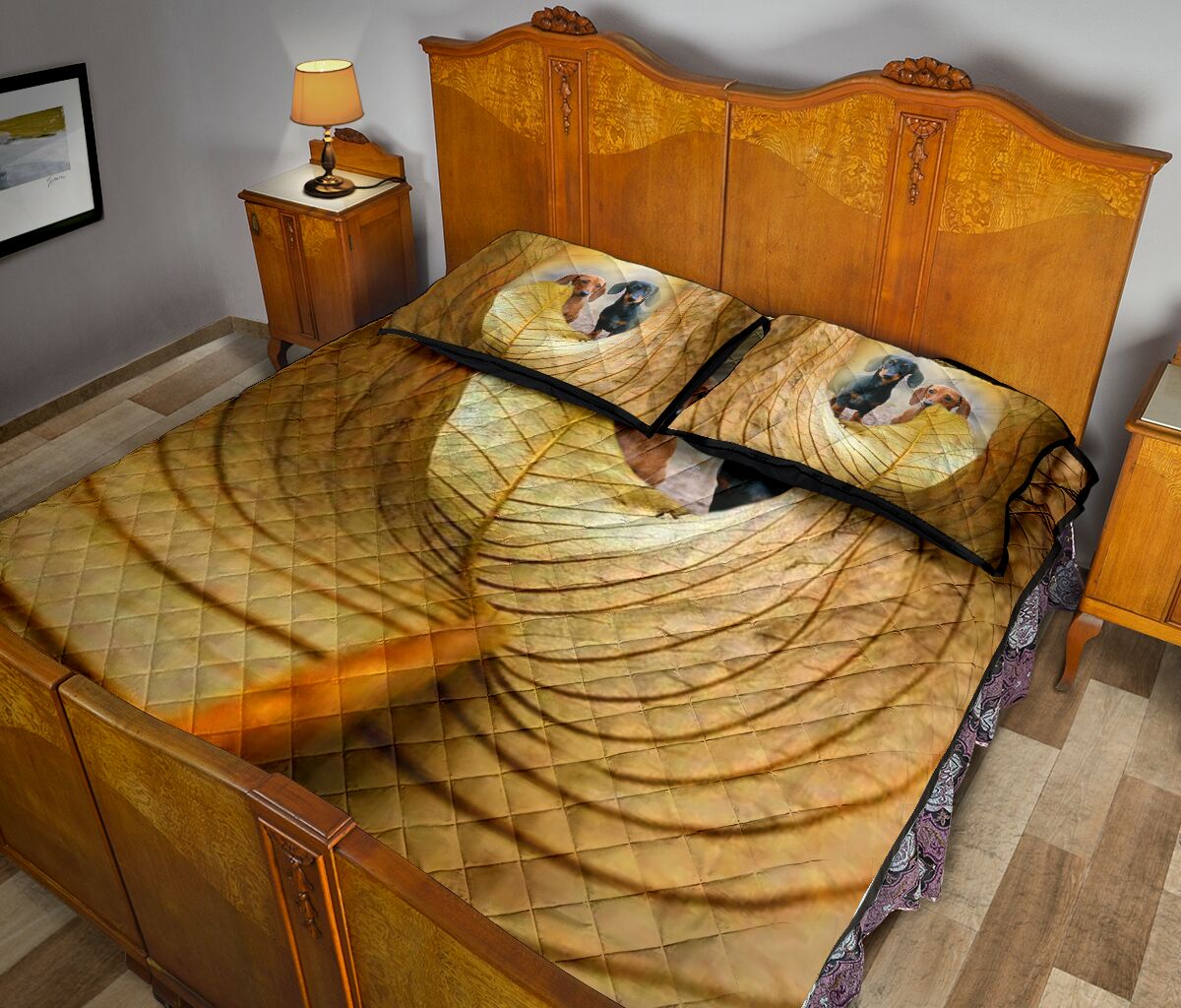 Dachshund Autumn - Quilt Bed Set - Love Quilt Bedding Set