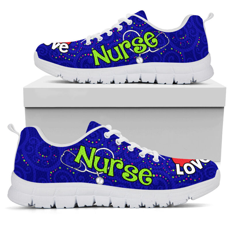 Nurse Love Inspire Navy Blue Kd Sneakers, Running Shoes, Shoes For Women, Shoes For Men, Cu- Love Sneakers