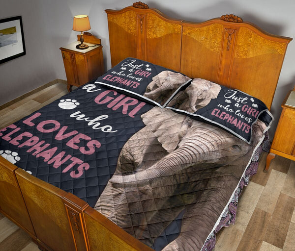 Just A Girl Who Loves Elephants - Love Quilt Bedding Set