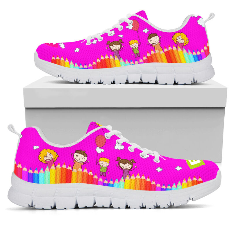 Teacher Abc Pink Kd Shoes Sneakers, Running Shoes, Shoes For Women, Shoes For Men, Custom Sh- Love Sneakers