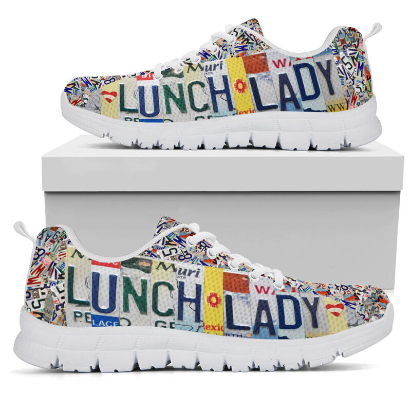 Lunch Lady License Plates Sneakers, Running Shoes, Shoes For Women, Shoes For Men, Custom Sh- Love Sneakers