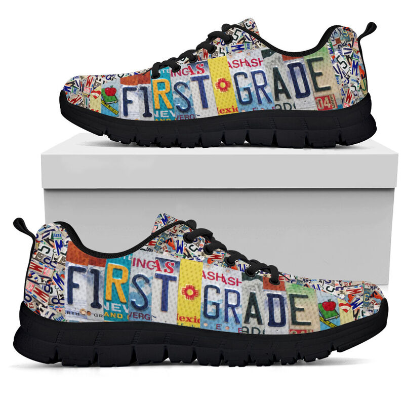 First Grade License Plates Black Sneakers, Running - Love Sneakers