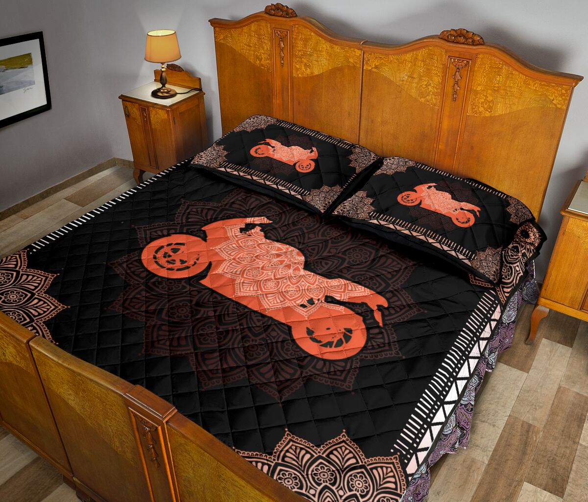 Biker Quilt Bed Set 94 - Love Quilt Bedding Set