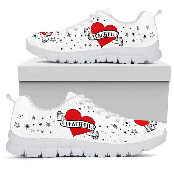 Teacher- Heart Shoes Sneakers, Running Shoes, Shoes For Women, Shoes For Men, Custom Shoes,- Love Sneakers