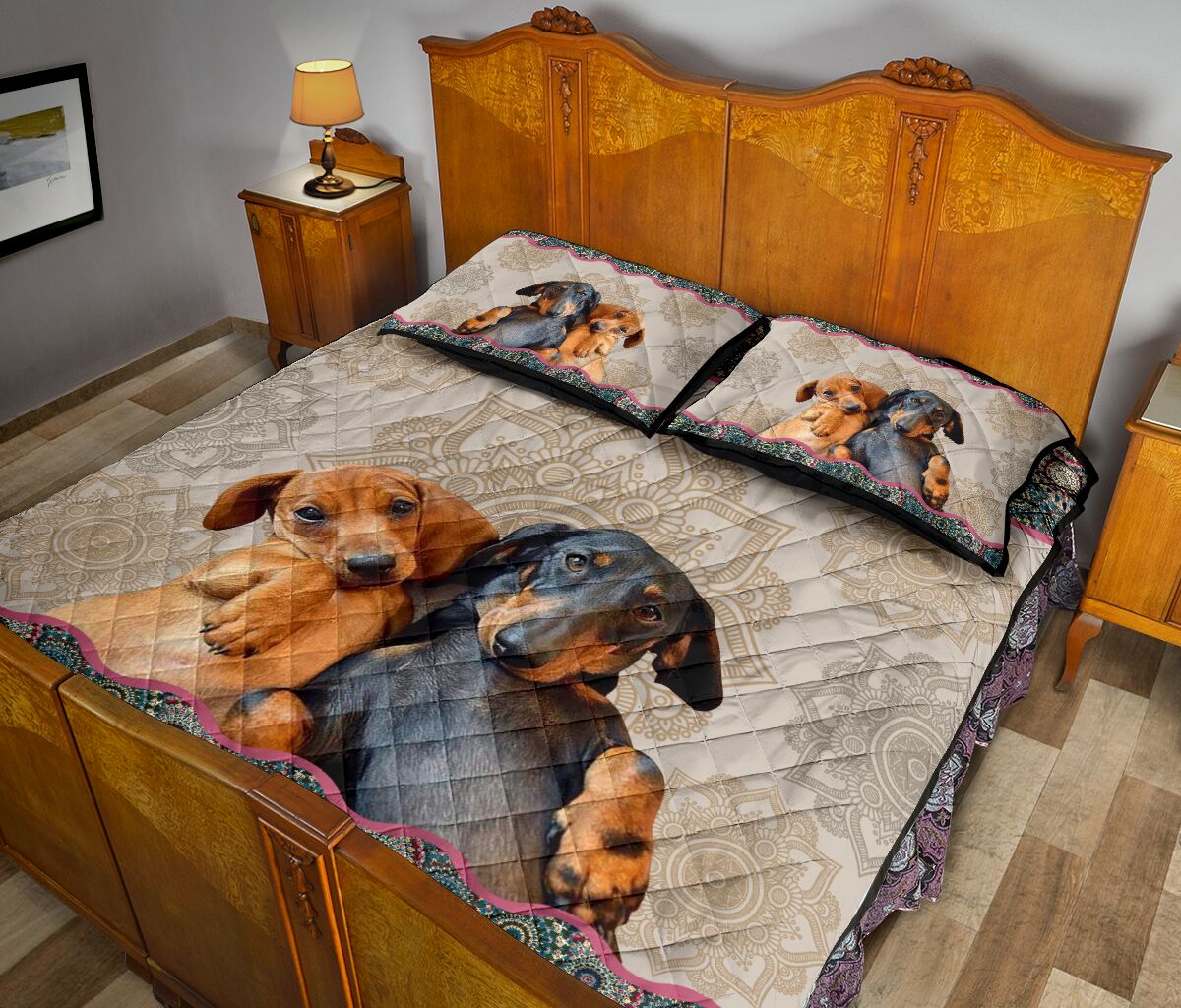 Dachshund Couple - Bed Set- Love Quilt Bedding Set