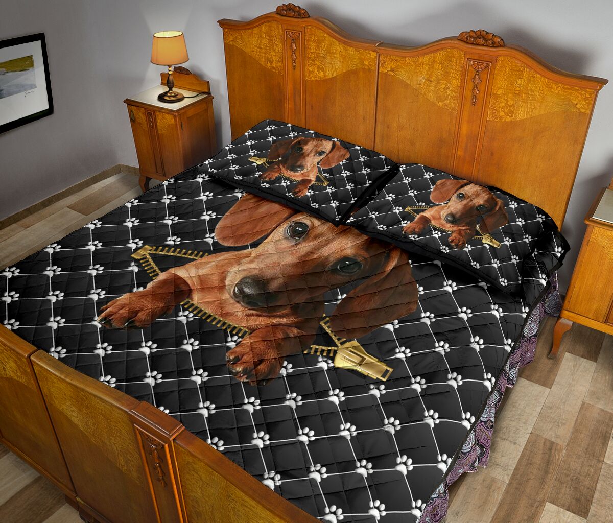 Dachshund Zipper - Bed Set - Love Quilt Bedding Set