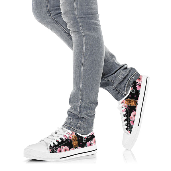 Dachshund Flower - Low Top Shoe - Love Love Top Shoes