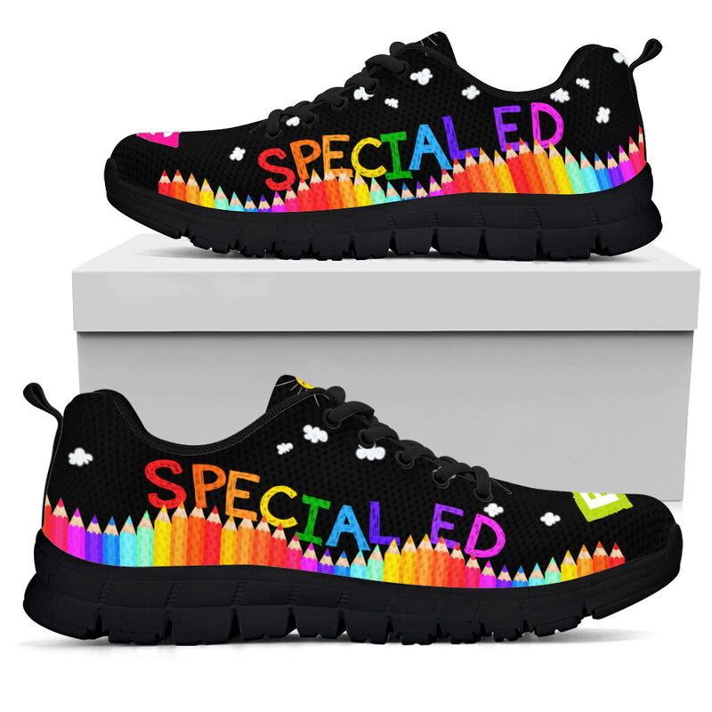 Special Ed All Black Shoes Sneakers, Runni- Love Sneakers
