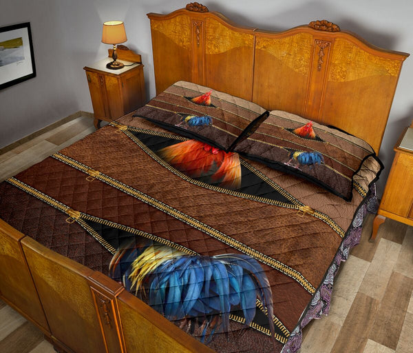 Chicken Farm Zipper Leather Quilt Bed Set - Love Quilt Bedding Set