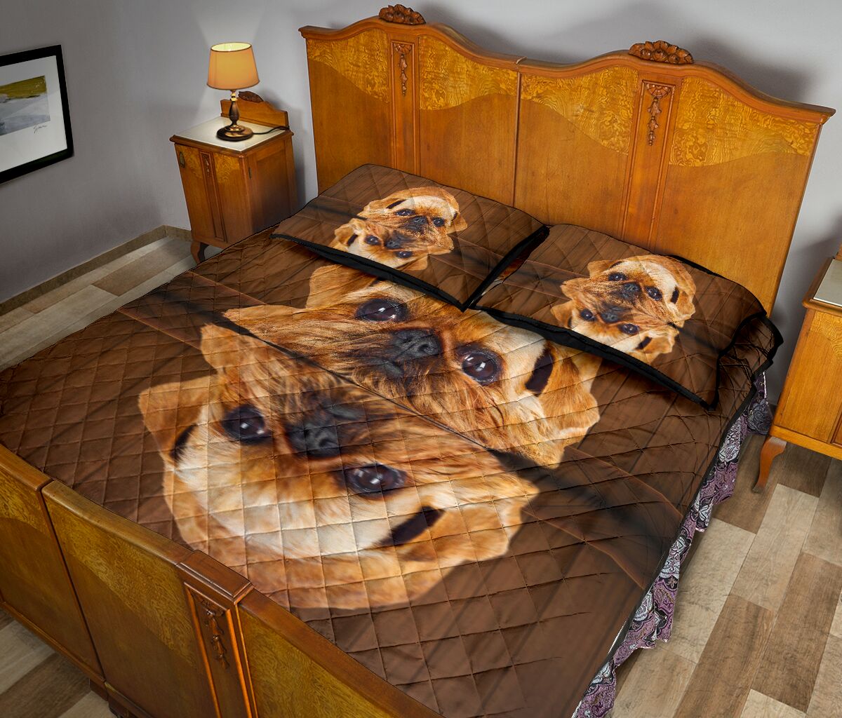 Griffon Brussels Dog Quilt Bed Set- Love Quilt Bedding Set