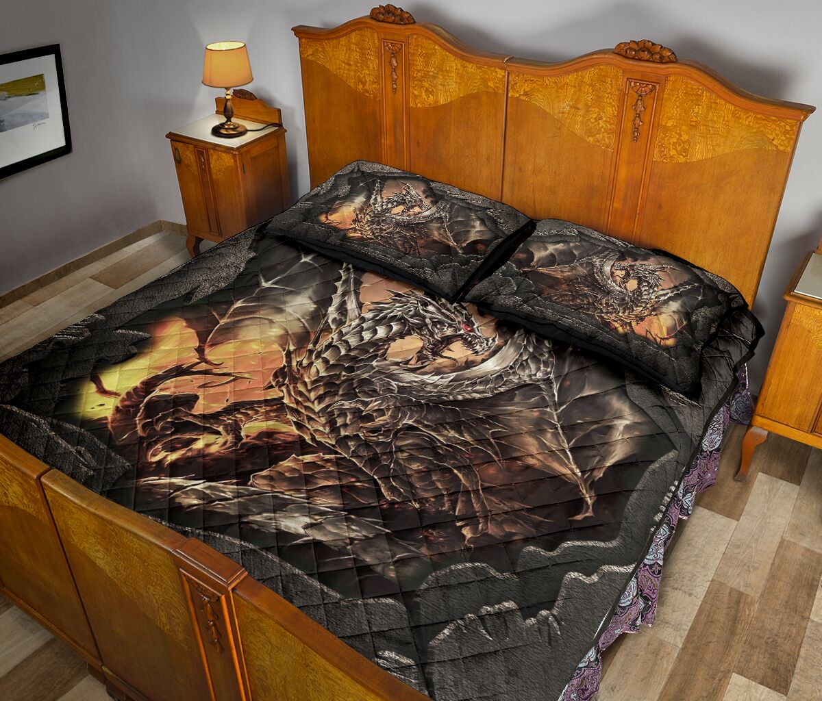 Dragon Art Quilt Bed Set 7- Love Quilt Bedding Set