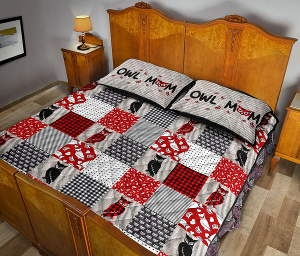 Owl Pattern Style Quilt Bed Set - Love Quilt Bedding Set