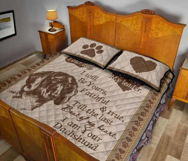 Dachshund Beat Of My Heart - Bed Set- Love Quilt Bedding Set