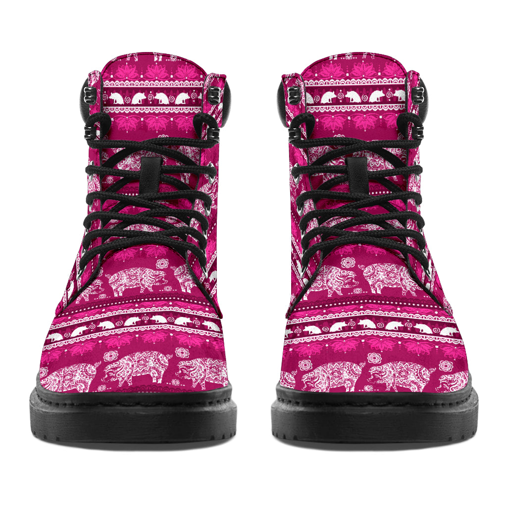 Pig Seamless Pattern Boots - Love All Season Boots
