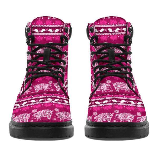 Pig Seamless Pattern Boots - Love All Season Boots