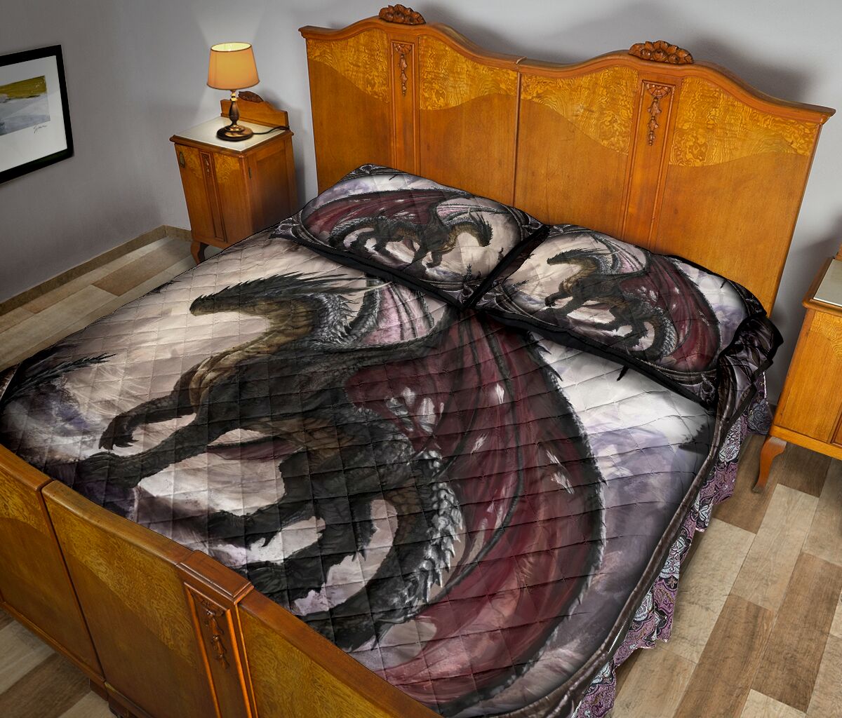 Dragon Quilt Bed Set 6- Love Quilt Bedding Set