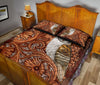 Owl Carving Leather Style Quilt Bed Set - Love Quilt Bedding Set