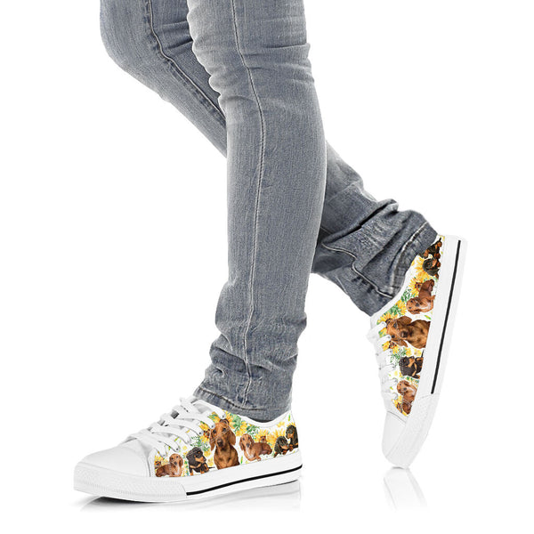 Dachshund Sunflower Floral - Low Top - NndShoe - Love Love Top Shoes