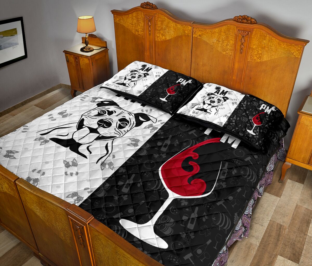 Staffordshire Bull Terier Dog Quilt Bed Set - Love Quilt Bedding Set