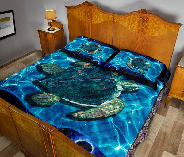 Loggerhead Sea Turtle Quilt Bed Set - Love Quilt Bedding Set