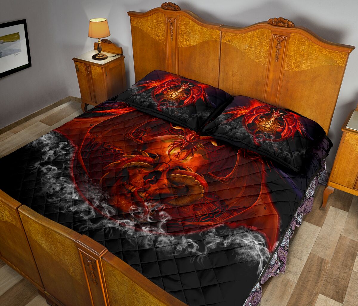 Dragon Lava Style Quilt Bed Set- Love Quilt Bedding Set