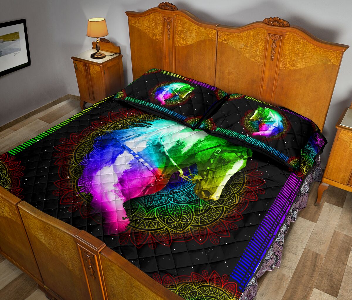 Quilt Bed Set - Colorful - Horse 73 - Love Quilt Bedding Set